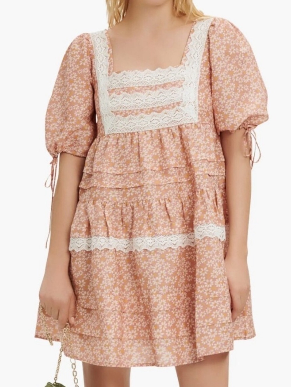 Maje Floral Lace-Trim Dress